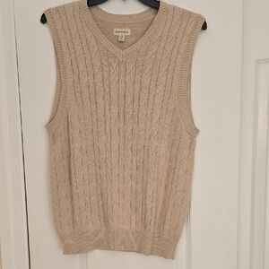 St. John's Bay Men's V-Neck Beige Sweater Vest